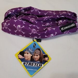 Kawasaki Schampa Doo-Z Mini Coolskin Headband, Purple Skull, NEW